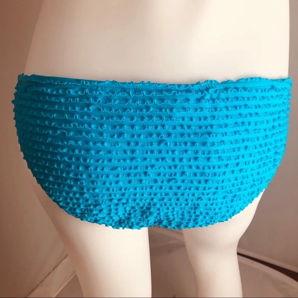 Ralph Lauren Polo turquoise ruffle bikini bottom L